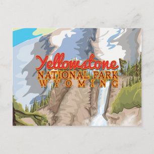 Yellowstone National Park Vintage Poster Postcard