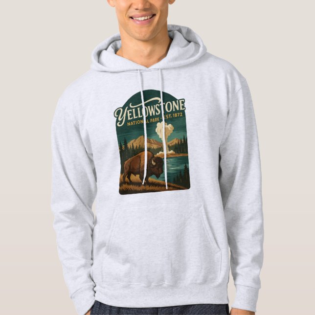 YELLOWSTONE NATIONAL PARK - Vintage Travel Poster Hoodie (Front)
