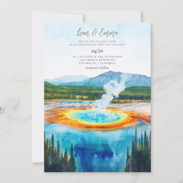 YELLOWSTONE NATIONAL PARK Wedding Invitation (Front)