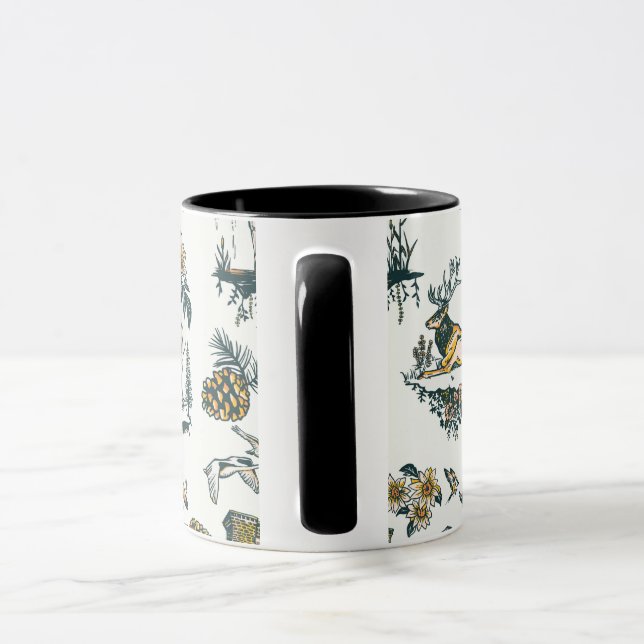 Yellowstone National Park Wildlife Pattern Mug (Handle)