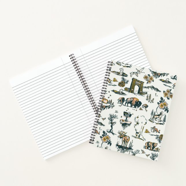Yellowstone National Park Wildlife Pattern Notebook (Inside)