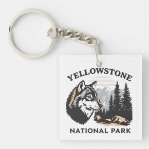 Yellowstone National Park Wolf Key Ring