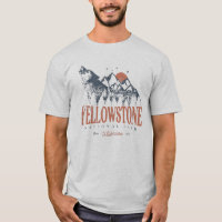 Yellowstone National Park Wolf Mountains Vintage T