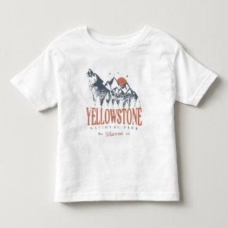 Yellowstone National Park Wolf Mountains Vintage  Toddler T-Shirt