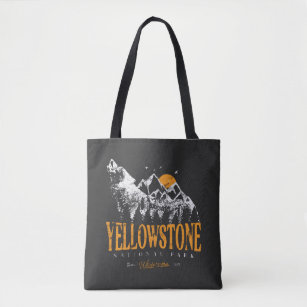 Yellowstone National Park Wolf Mountains Vintage  Tote Bag