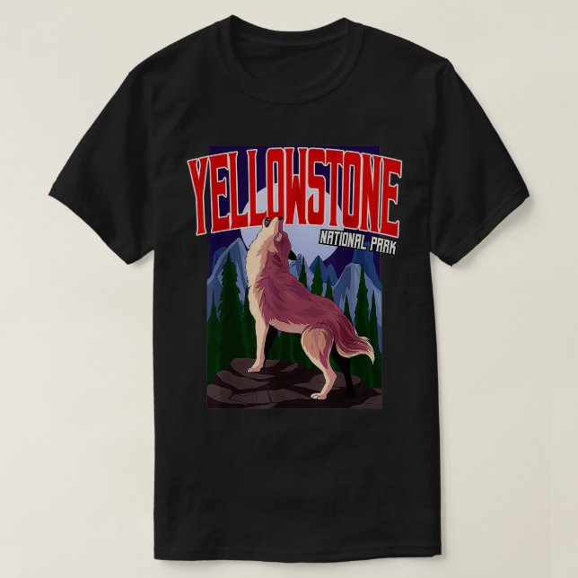 Yellowstone National Park Wolf  T-Shirt (Design Front)