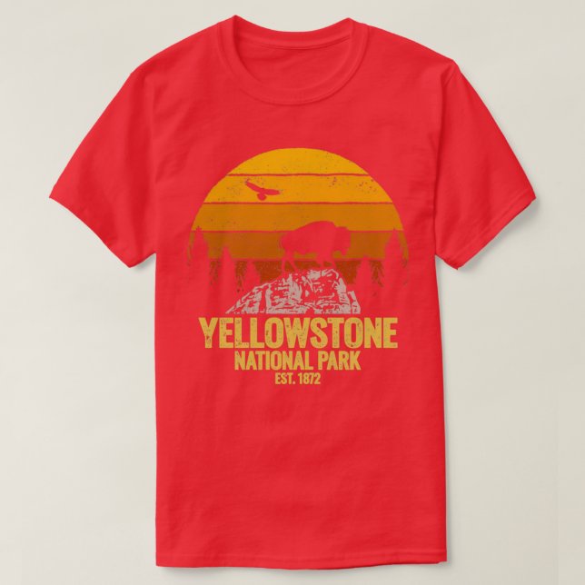 Yellowstone National Park Wyoming Buffalo Bison Vi T-Shirt (Design Front)