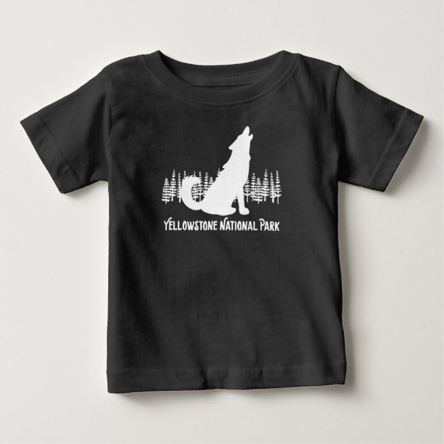 Yellowstone National Park Wyoming Howling Wolf Baby T-Shirt (Front)