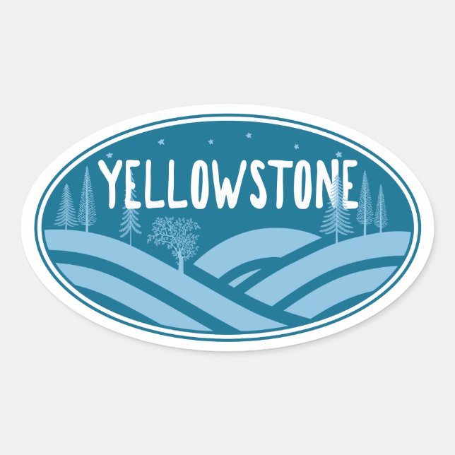 Yellowstone National Park Wyoming Montana Outdoors Oval Sticker (Front)