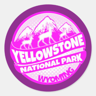 Yellowstone National Park Wyoming pink sticker