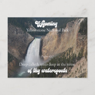 Yellowstone National Park Wyoming Psalm 42:7 Holiday Postcard