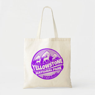 Yellowstone National Park Wyoming purple tote bag