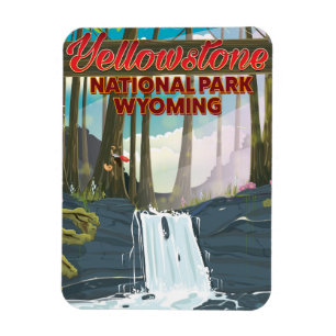Yellowstone National Park, Wyoming travel poster Magnet