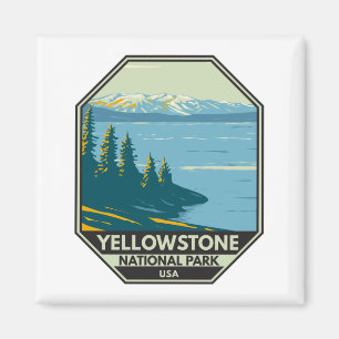 Yellowstone National Park Yellowstone Lake Vintage Magnet