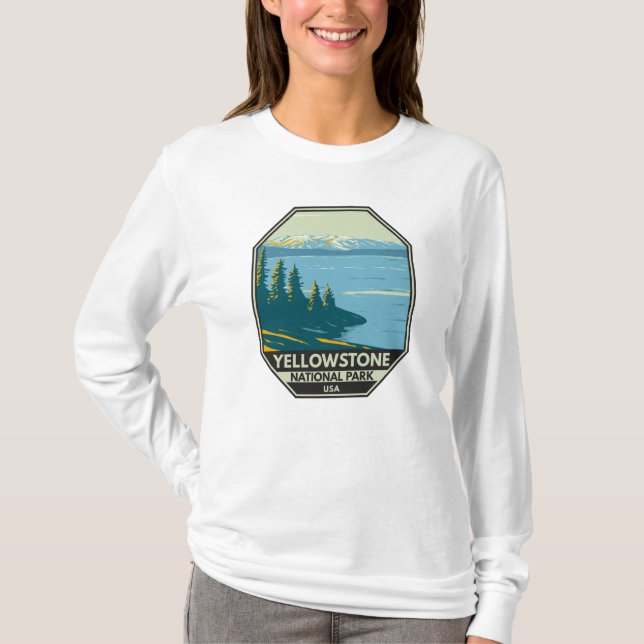 Yellowstone National Park Yellowstone Lake Vintage T-Shirt (Front)