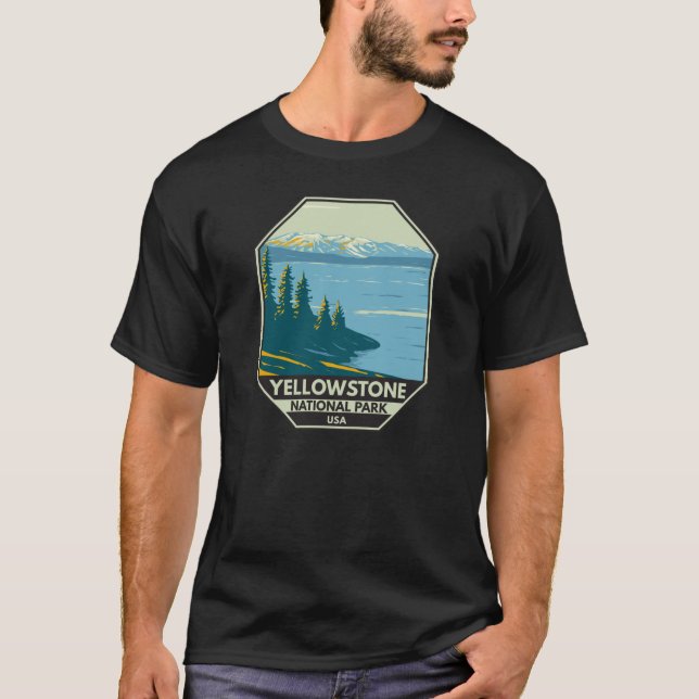 Yellowstone National Park Yellowstone Lake Vintage T-Shirt (Front)