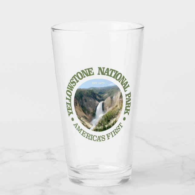 Yellowstone NP (falls) Glass (Front)