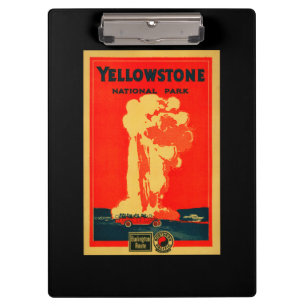 Yellowstone, Old Faithful Advertising Poster Clipboard