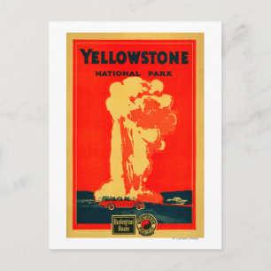 Yellowstone, Old Faithful Advertising Poster Postcard