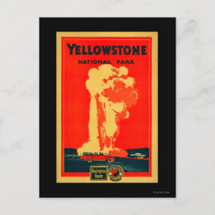 Yellowstone, Old Faithful Advertising Poster Postcard