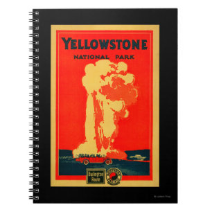 Yellowstone, Old Faithful Advertising Poster Spiral Notebook