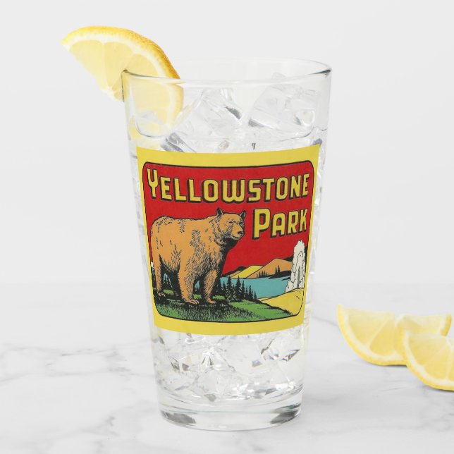 Yellowstone Park Vintage Travel Pint Glass (Front Ice)