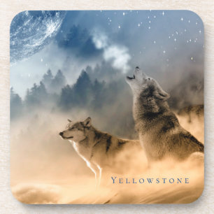Yellowstone Plastic Coaster-The Wolves Beverage C Coaster