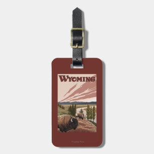 Yellowstone River Bison Vintage Travel Poster Luggage Tag