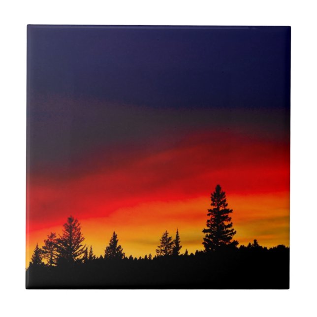 Yellowstone Sunset Tile (Front)