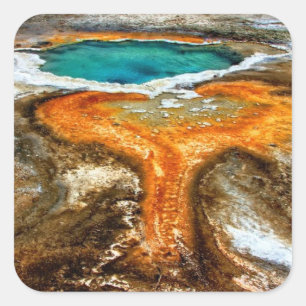 Yellowstone Thermal Pool Square Sticker