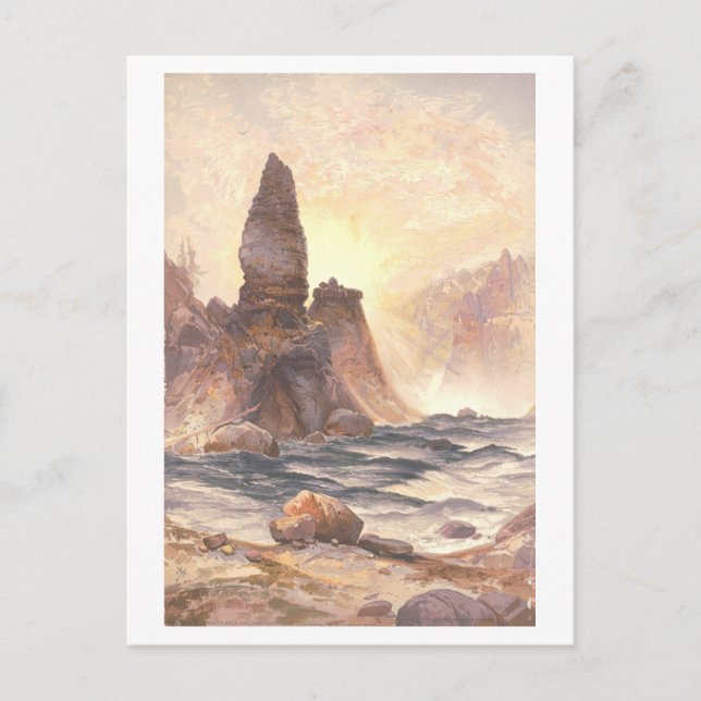 Yellowstone Tower Falls Vintage Prang Lithograph Postcard (Front)
