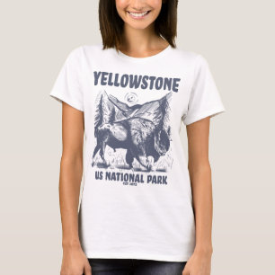 Yellowstone US National Park 1872 Bison Mountain T T-Shirt
