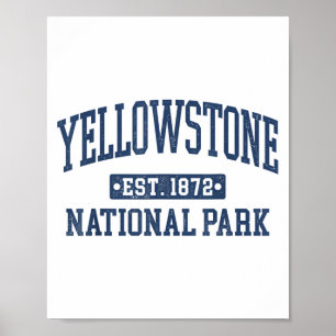 Yellowstone Vintage National Park Sports Design Poster