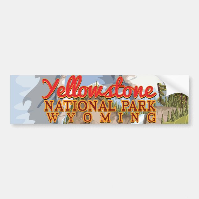 Yellowstone vintage poster bumper sticker (Front)