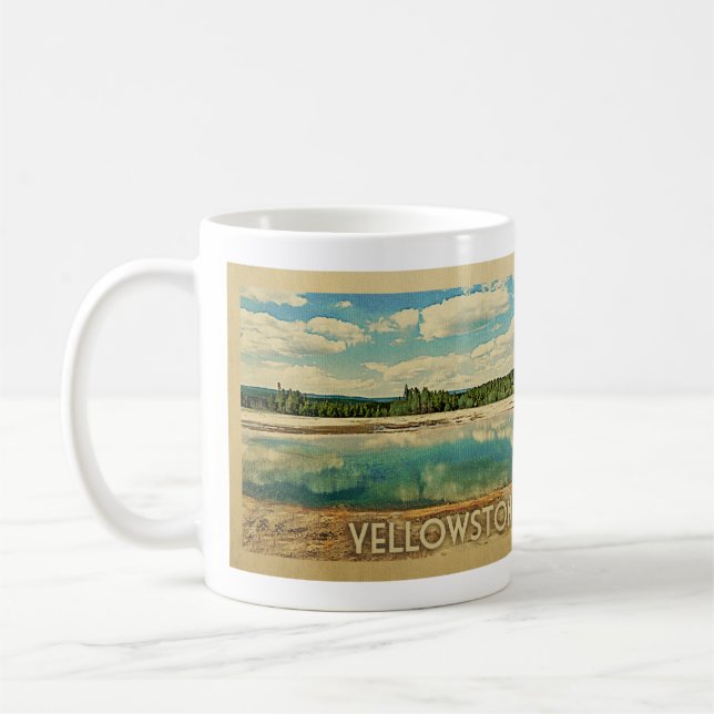Yellowstone Vintage Travel Coffee Mug (Left)