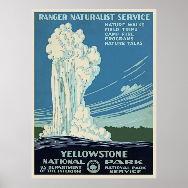 Yellowstone Vintage | Travel illustration Poster (Front)