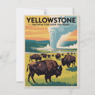 Yellowstone Vintage Travel Poster Postcard
