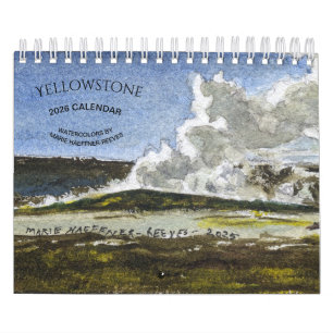 YELLOWSTONE WATERCOLORS 2026 CALENDAR