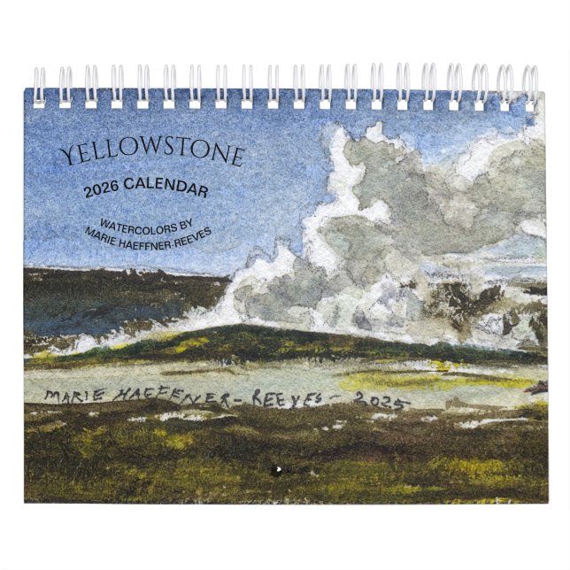 YELLOWSTONE WATERCOLORS 2026 CALENDAR (Cover)