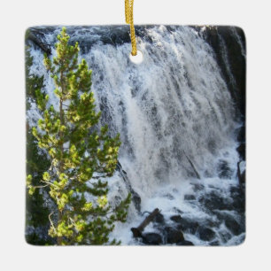 Yellowstone Waterfall Ceramic Ornament