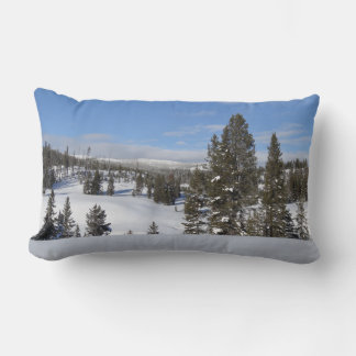 Yellowstone Winter Landscape Photography Lumbar Cushion