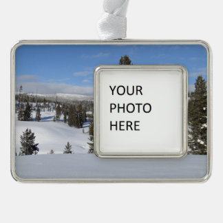 Yellowstone Winter Landscape Photography Silver Plated Framed Ornament