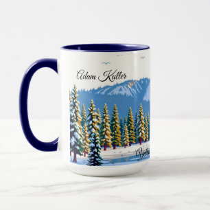 Yellowstone Winter Snow Covered Pines Custom Mug