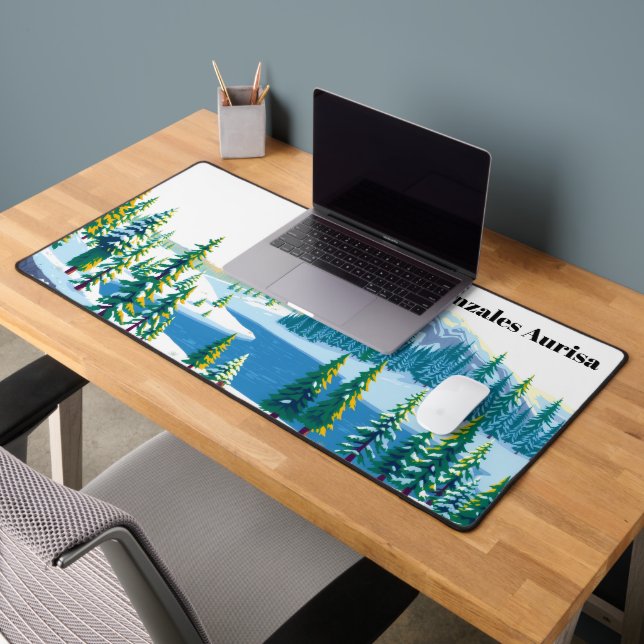 Yellowstone Winter Snow Landscape Gaming Desk Mat (Office 2)