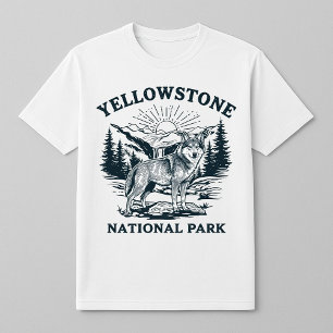 Yellowstone Wolf and Waterfall T-Shirt