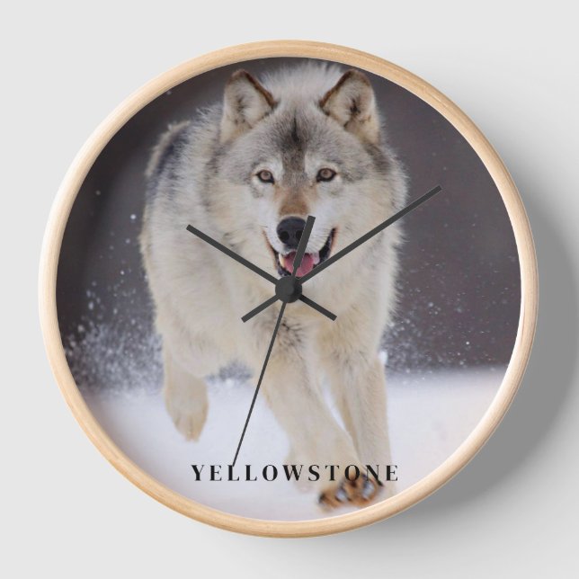 Yellowstone Wolf Clock (Front)