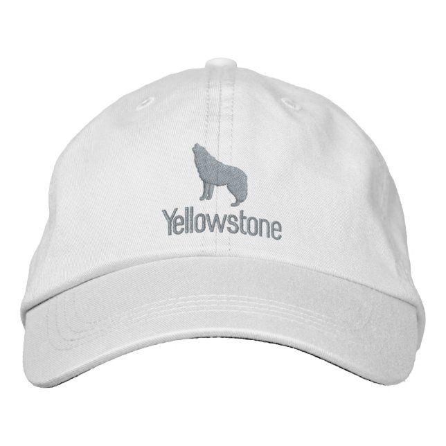 Yellowstone Wolf Embroidered Baseball Cap (Front)