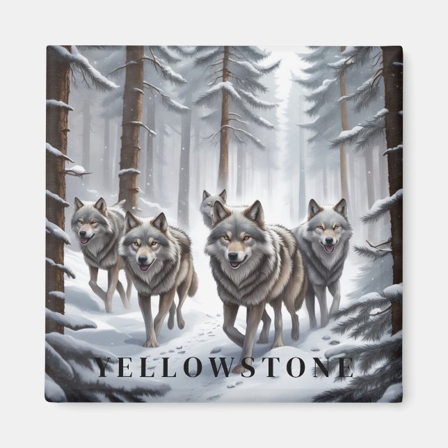 Yellowstone Wolf Magnet (Front)