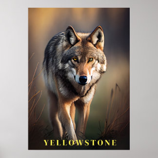 Yellowstone Wolf Poster Art
