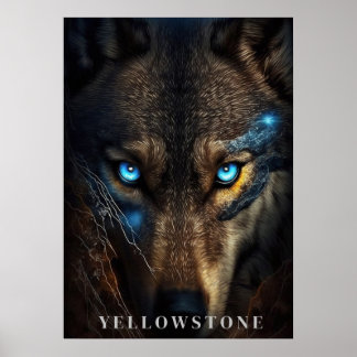 Yellowstone Wolf Poster Art
